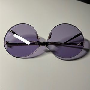 Gucci round frame rimless sunglasses (gold purple)